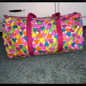 Rainbow Heart Duffle/ Overnight Bag